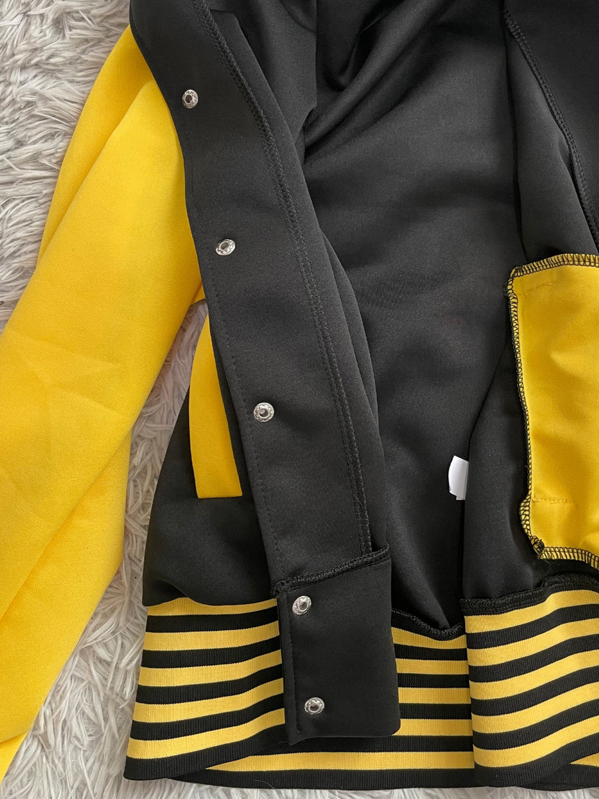 Two-Piece Letter Print Color Block Baseball Set