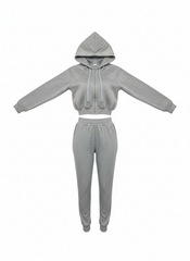 Two Piece Fleece Lined Hoodie Sweatshirt Pants Set
