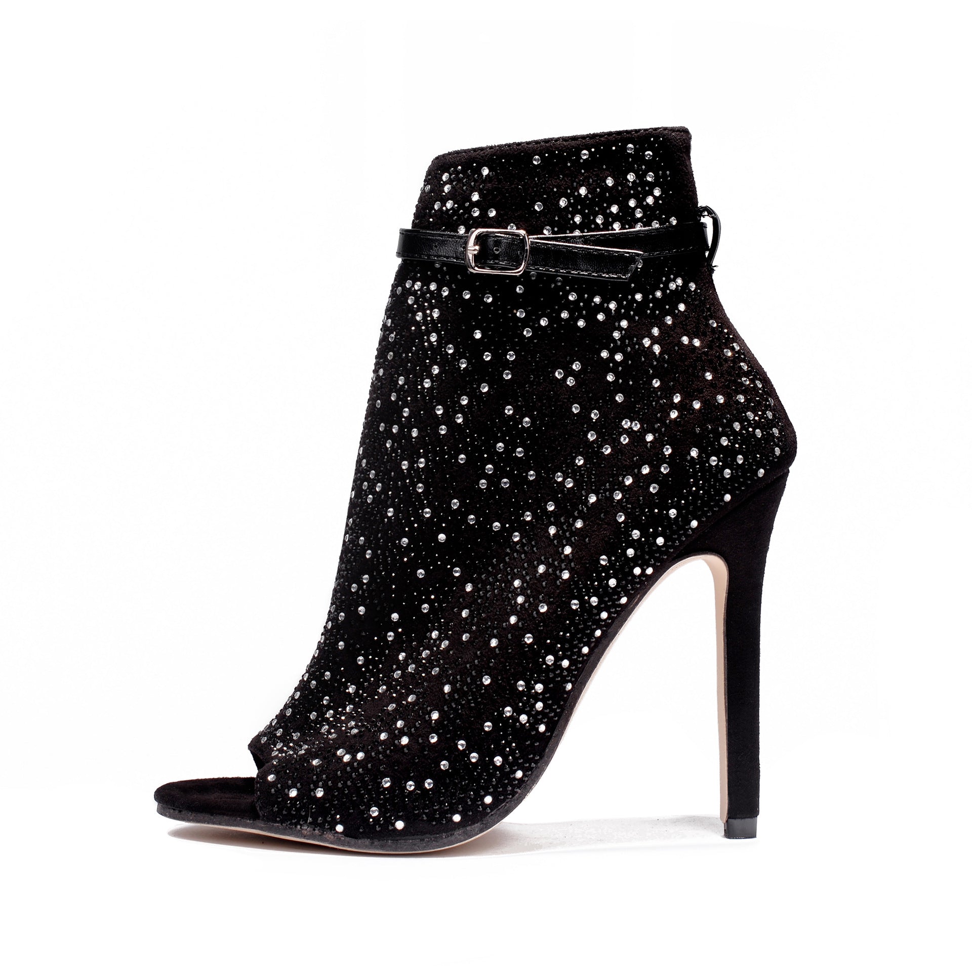 Glitter Rhinestone Cut-out High Heel