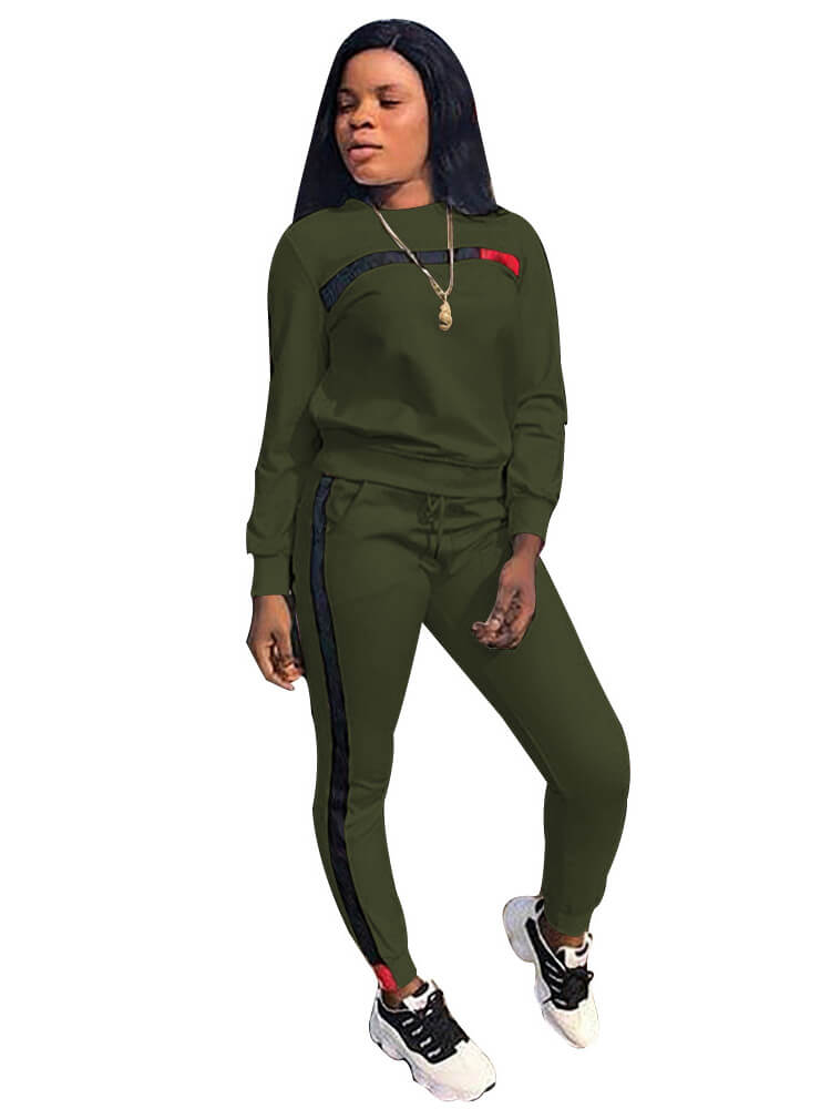 Two Piece Sweatshirt Bodycon Pants Set Sweatsuits
