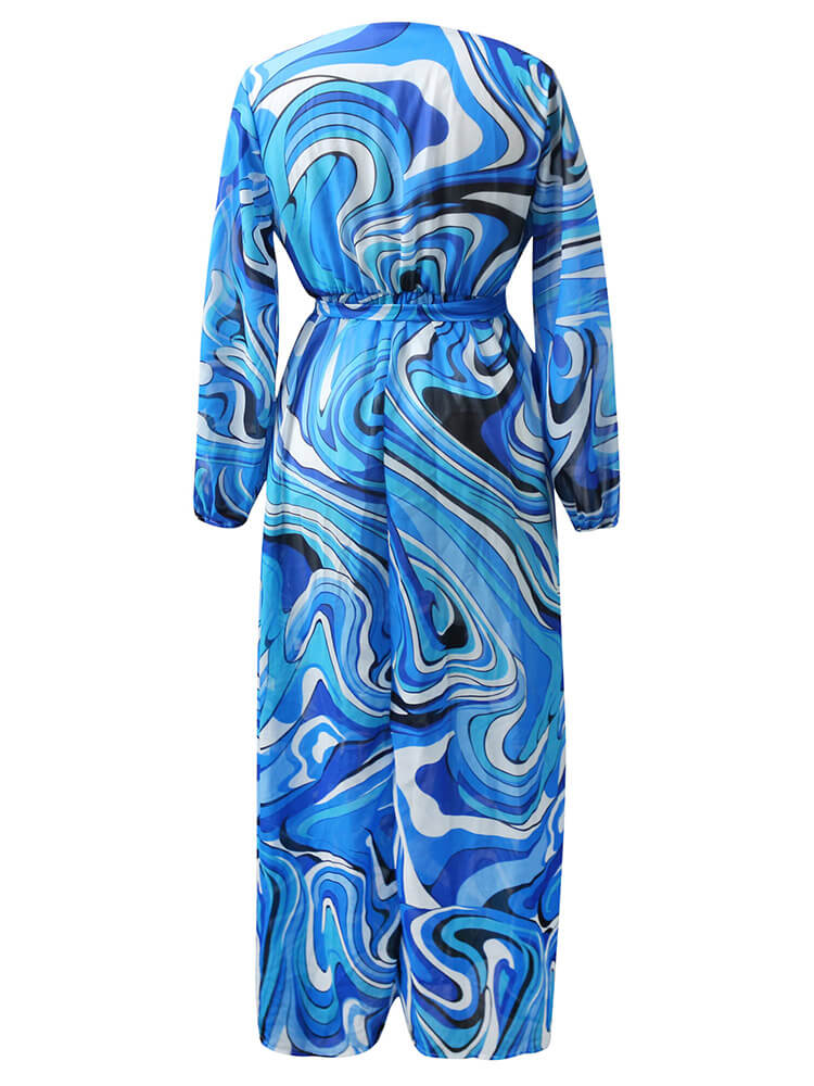 Floral Print Pleated Maxi Dress