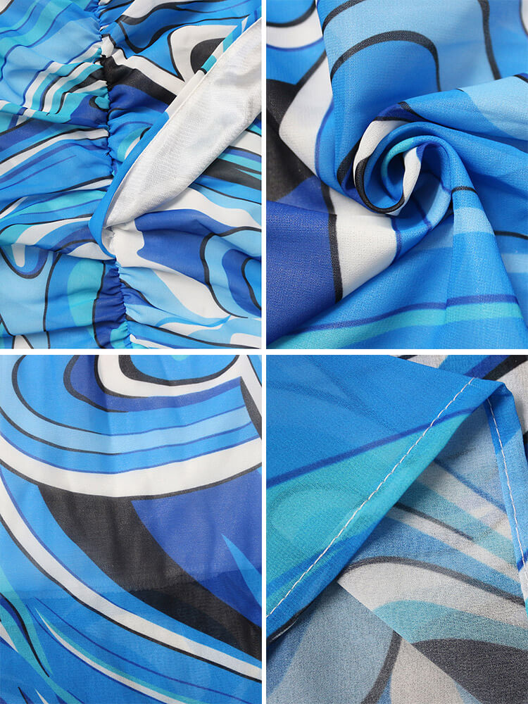 Floral Print Pleated Maxi Dress