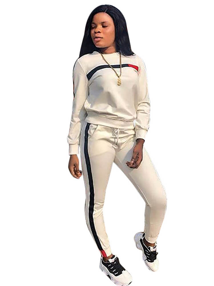 Two Piece Sweatshirt Bodycon Pants Set Sweatsuits