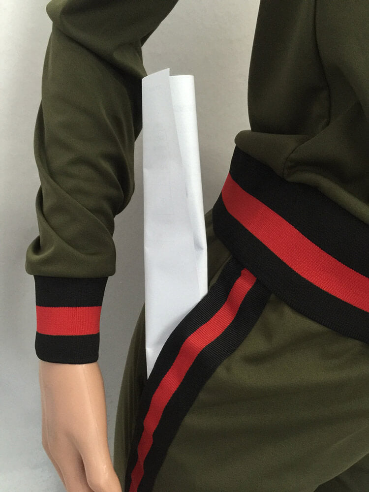 Two Pieces Long Sleeve Jacket Long Pants Suit