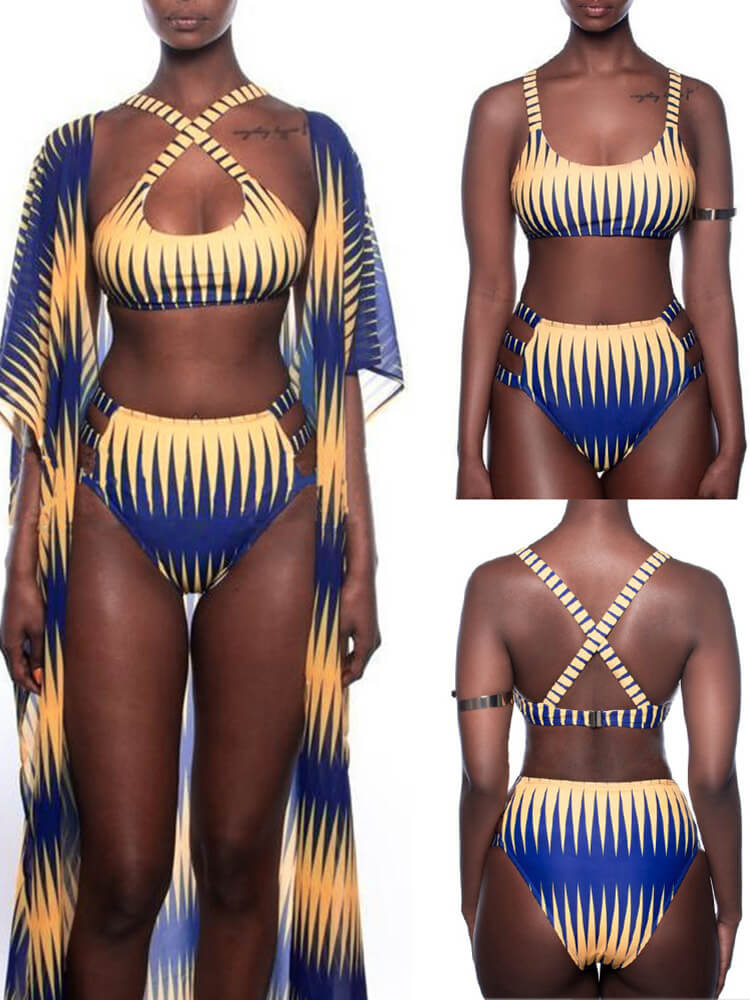 Three Pieces Beach Bikini Swimwear Suit