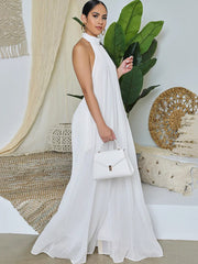 Halter Neck Sleeveless Backless Wide Leg Jumpsuit