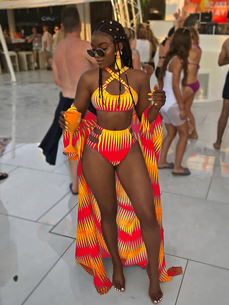 Three Pieces Beach Bikini Swimwear Suit