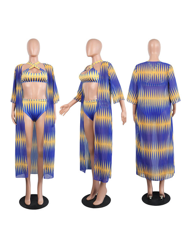 Three Pieces Beach Bikini Swimwear Suit