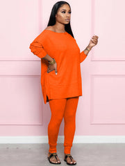 Two Pieces Long Sleeve Top Bodycon Pants