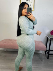 Two Pieces Knit Sweater Pants Set