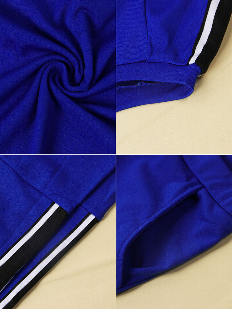 Plus Size Two Piece Stripe Long Sleeve Top Pants Set