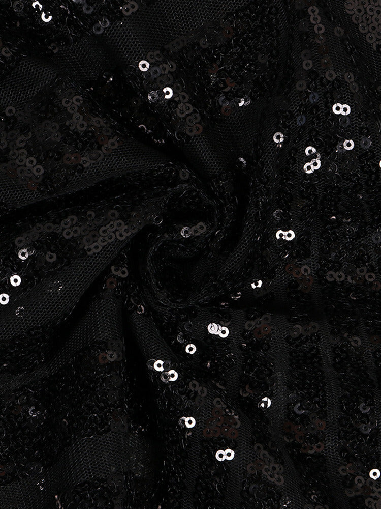 Glitter Deep V Neck Cape sleeve Wide Leg Pant Jumpsuit