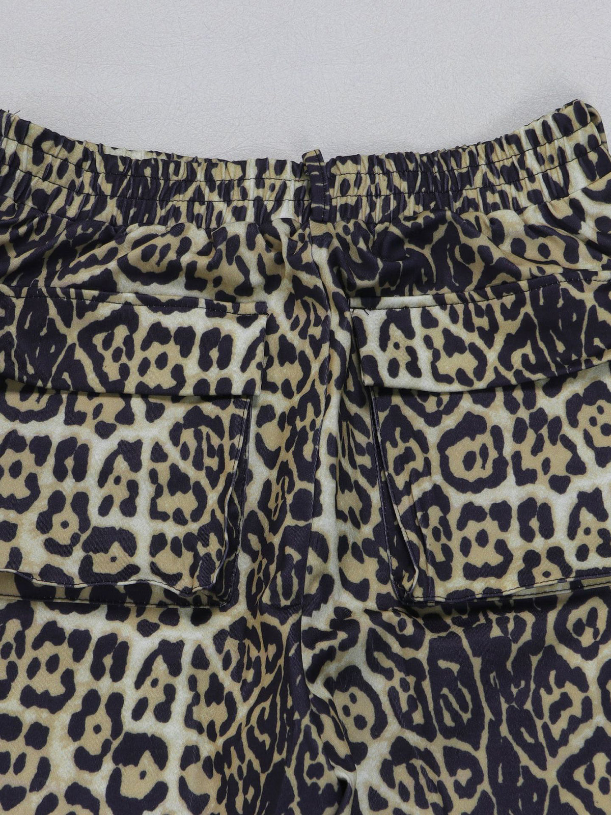 Two Pieces Print Lace-Up Cargo Pants Set