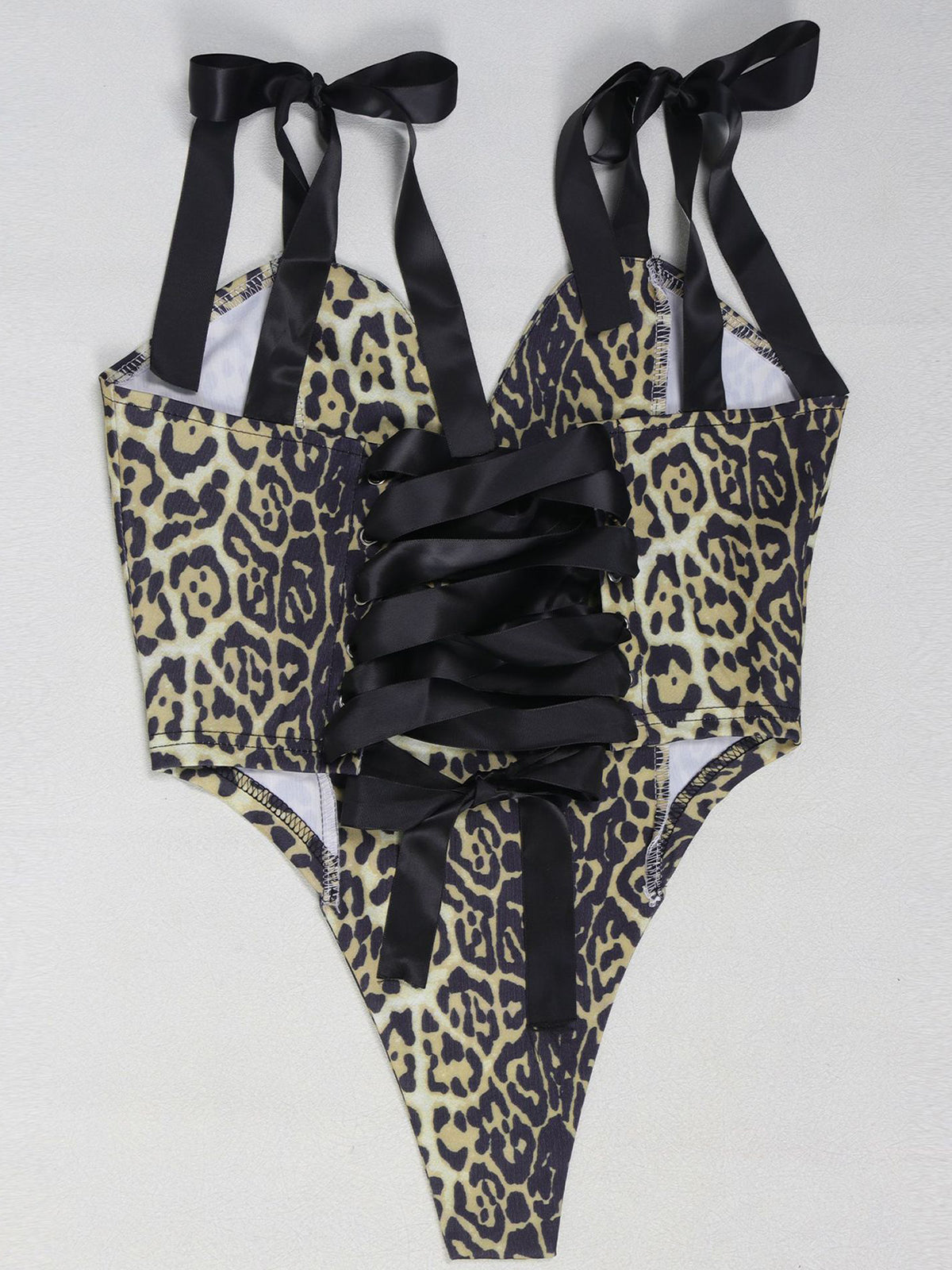 Two Pieces Print Lace-Up Cargo Pants Set