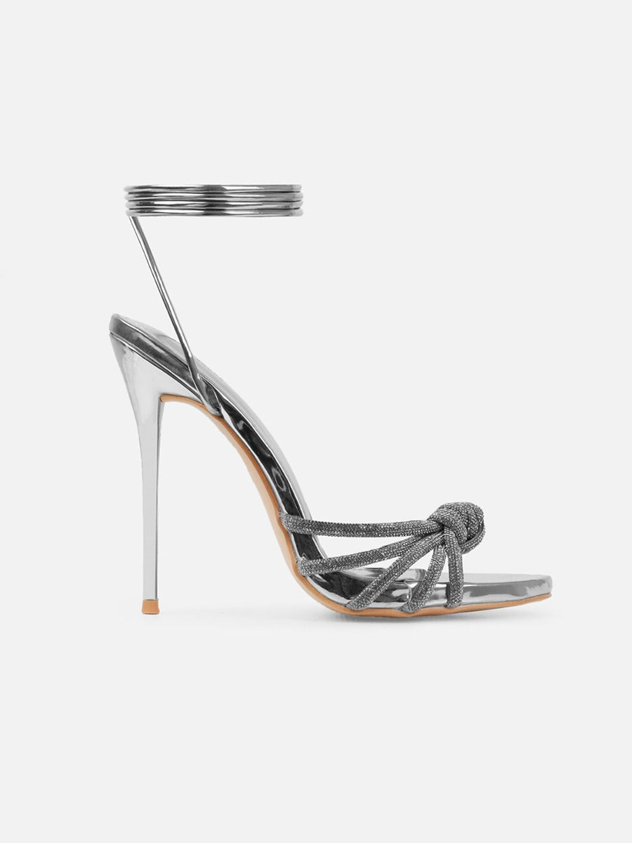 Rhinestone Embellishments Strap High Heel Sandal