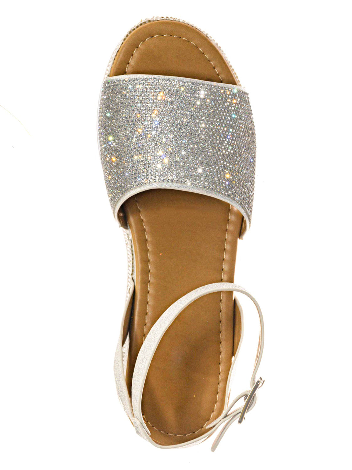 Rhinestone Platform Open Toe Wedge Sandal