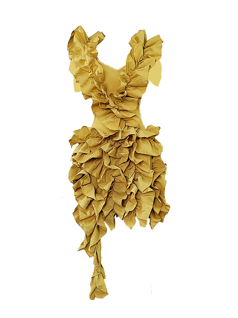 Sleeveless Crimping Backless Asymmetrical Mini Dress