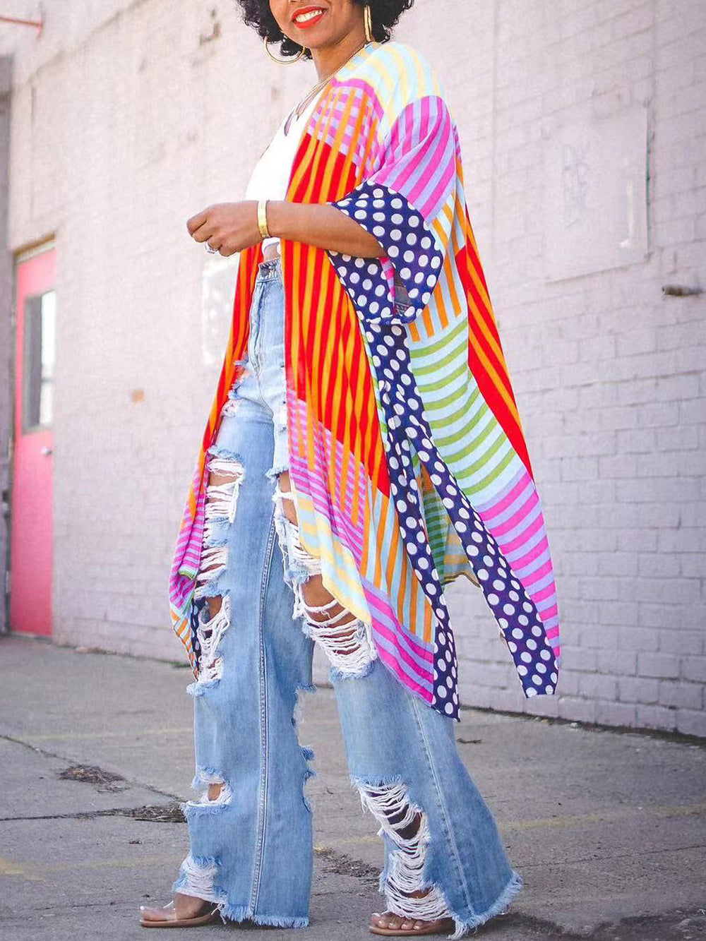 Street Style Distressed Loose Fit Straight Jeans