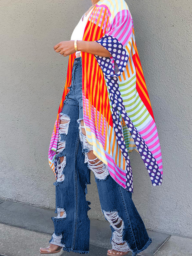 Street Style Distressed Loose Fit Straight Jeans