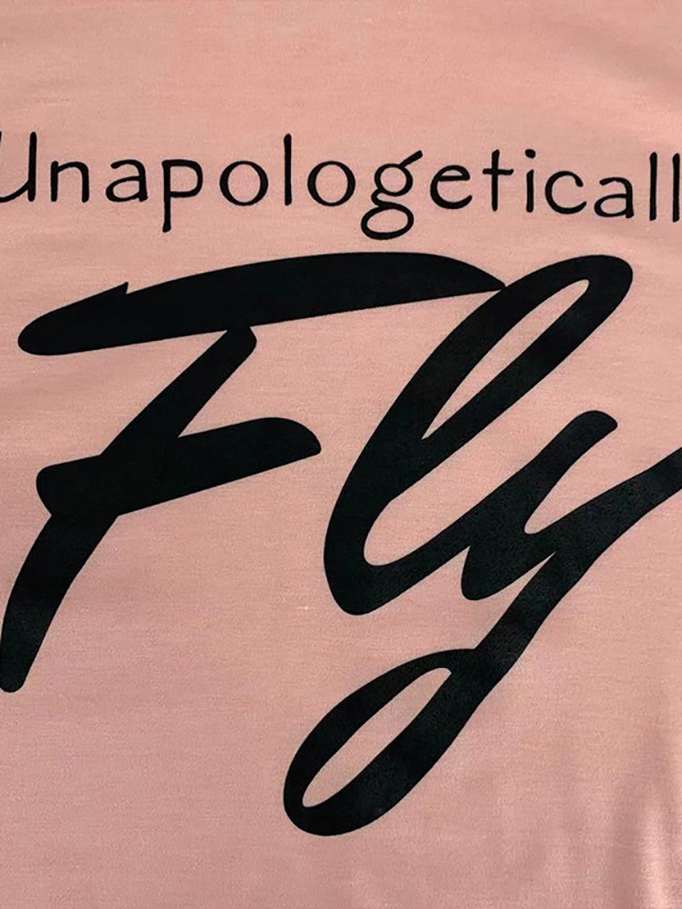 Plus Size Letter Print Hooded Sweatshirt Dress