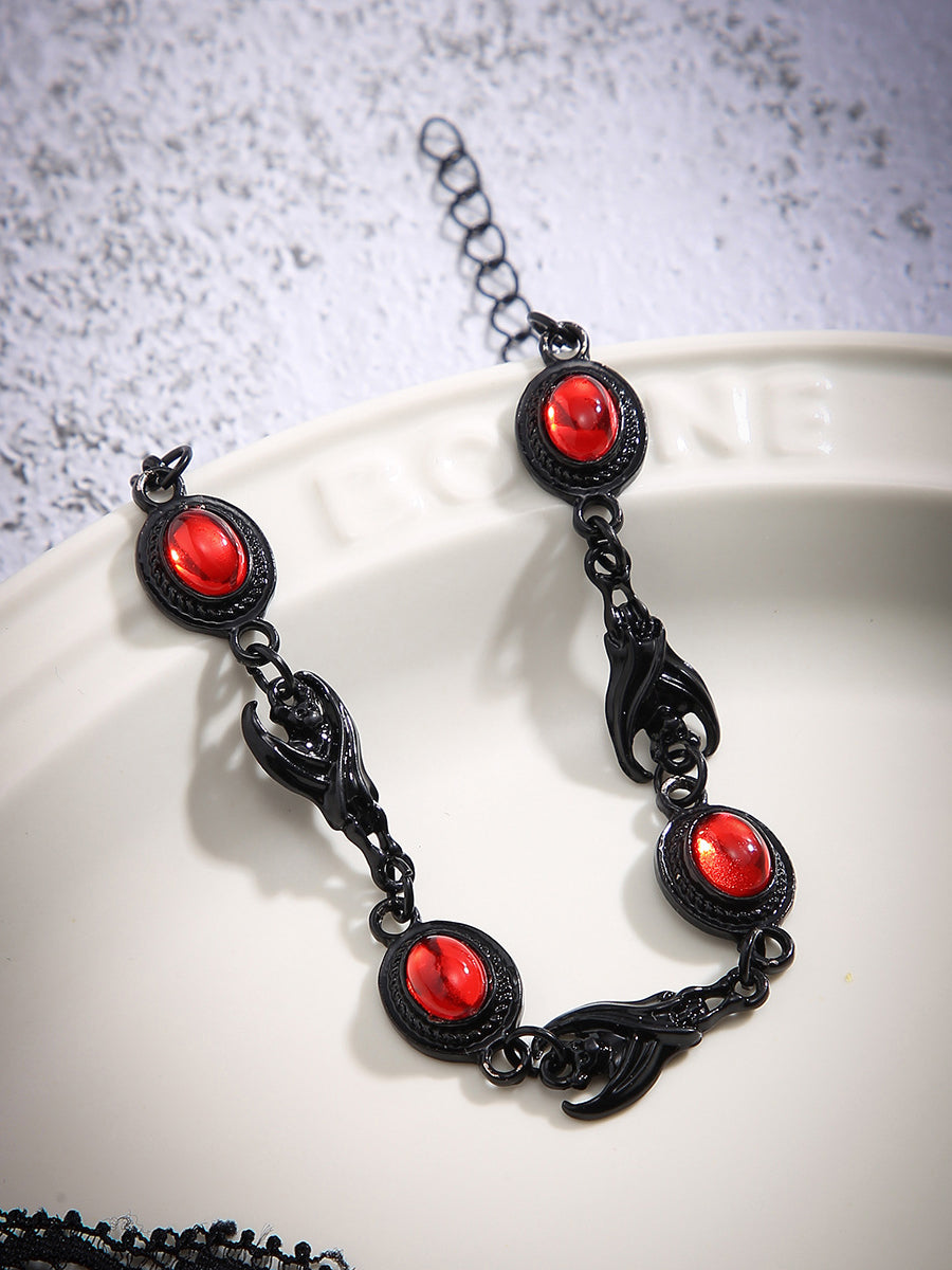 Halloween Gothic Devil Gemstone Necklace