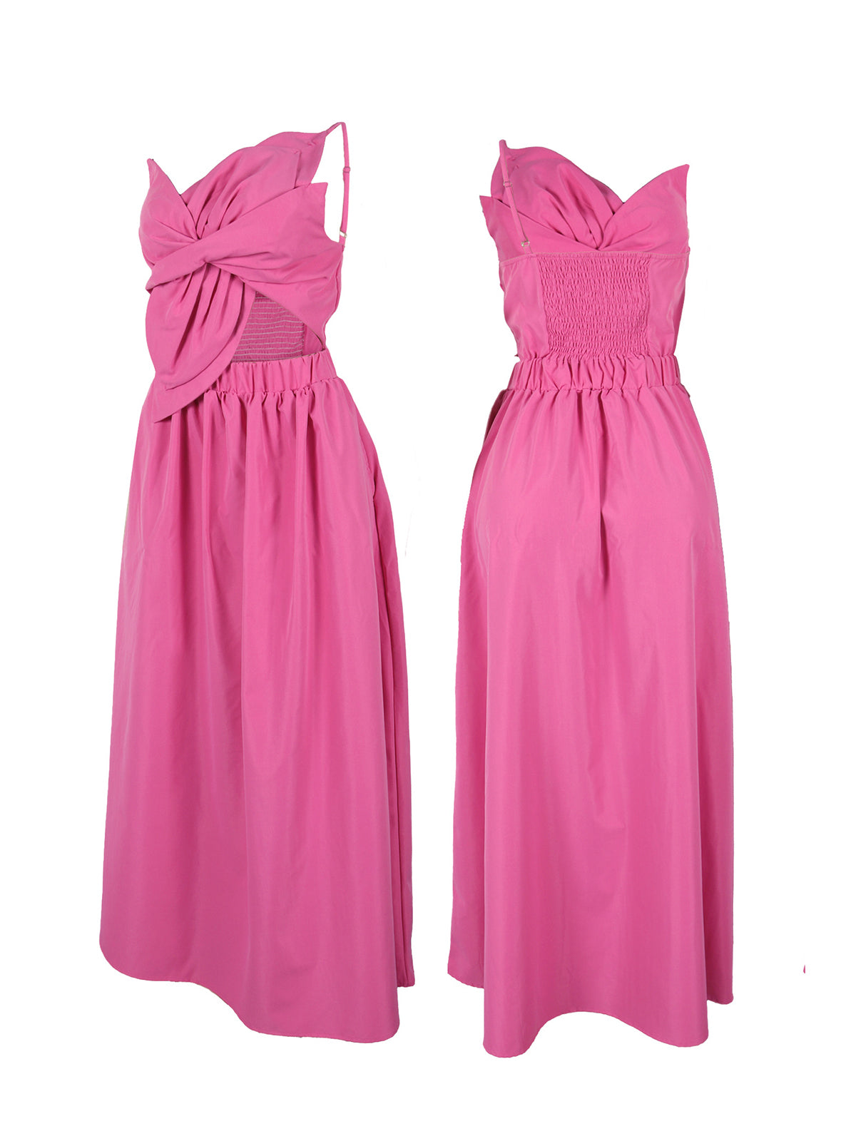 One-Shoulder Ruched Petal Cutout Dress