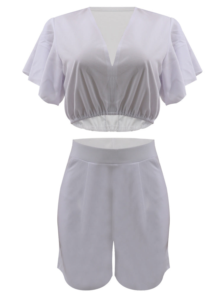 Two Piece Crop Top shorts Set