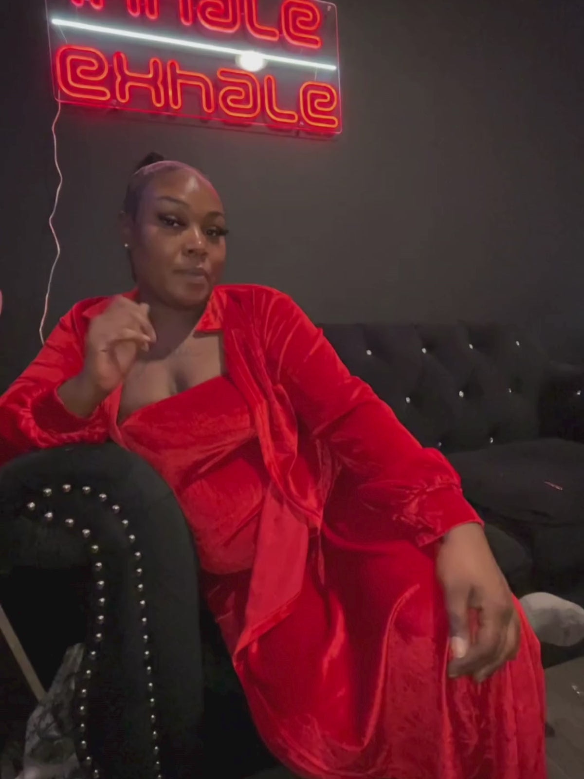 Two-Piece Velvet Cardigan & Tube Jumpsuit