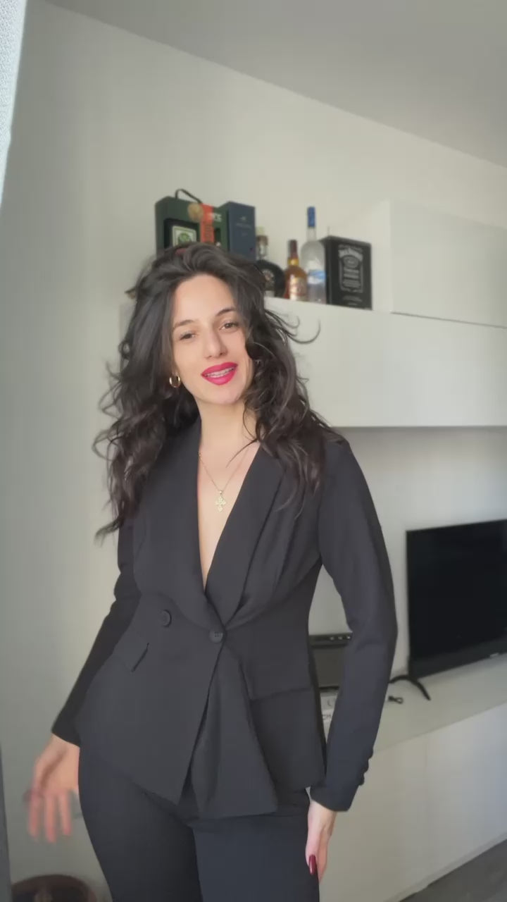 Shawl Collar Blazer Pencil Pants Suit