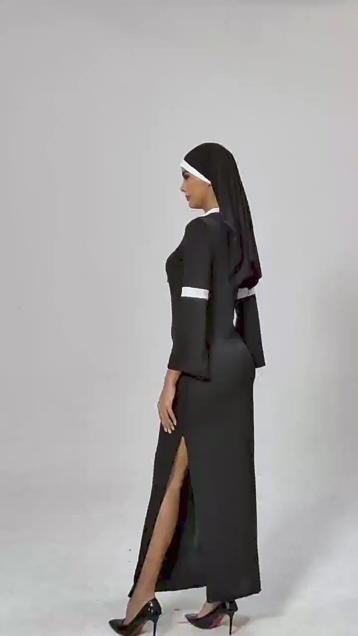 Halloween Costume Nun Cosplay Dress