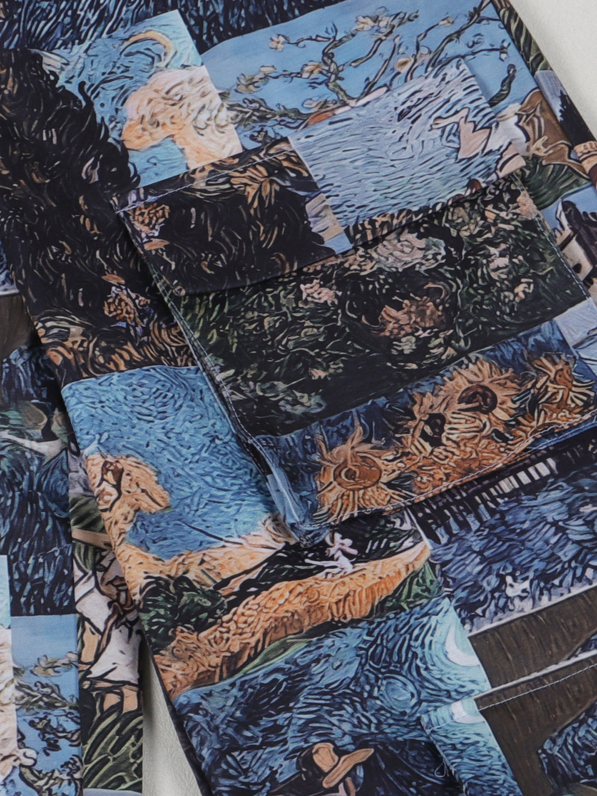 Two Pieces Print Lace-Up Cargo Pants Set