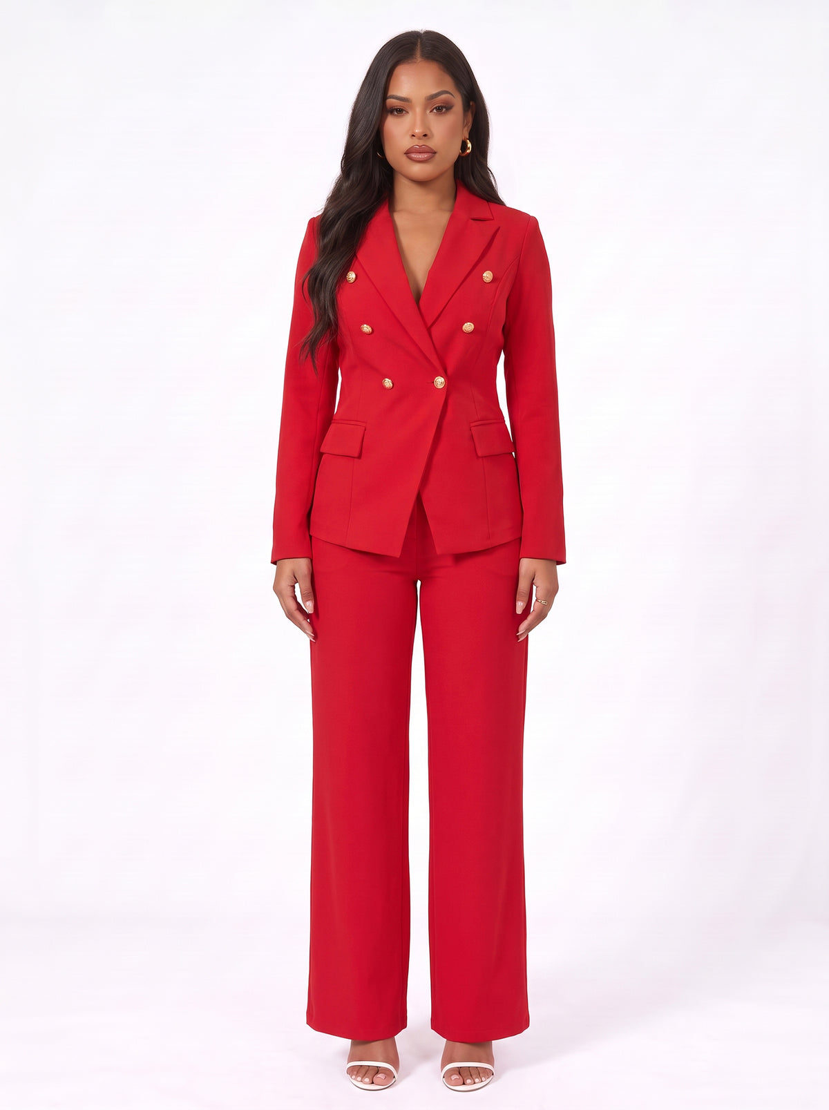 Double Breasted Lapel Blazer Pants Set