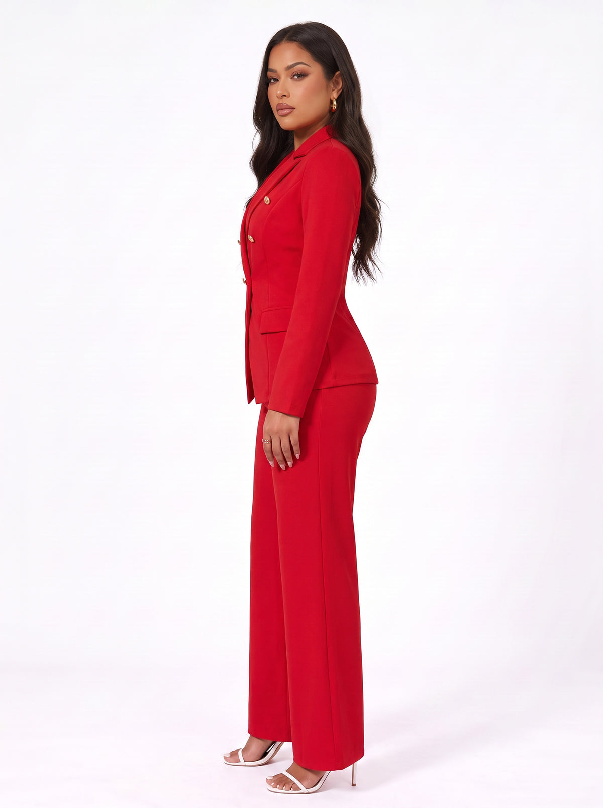 Double Breasted Lapel Blazer Pants Set