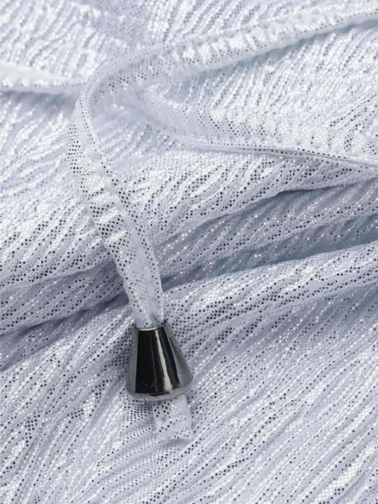 Long Sleeve Sequin Belted Jumpsuit