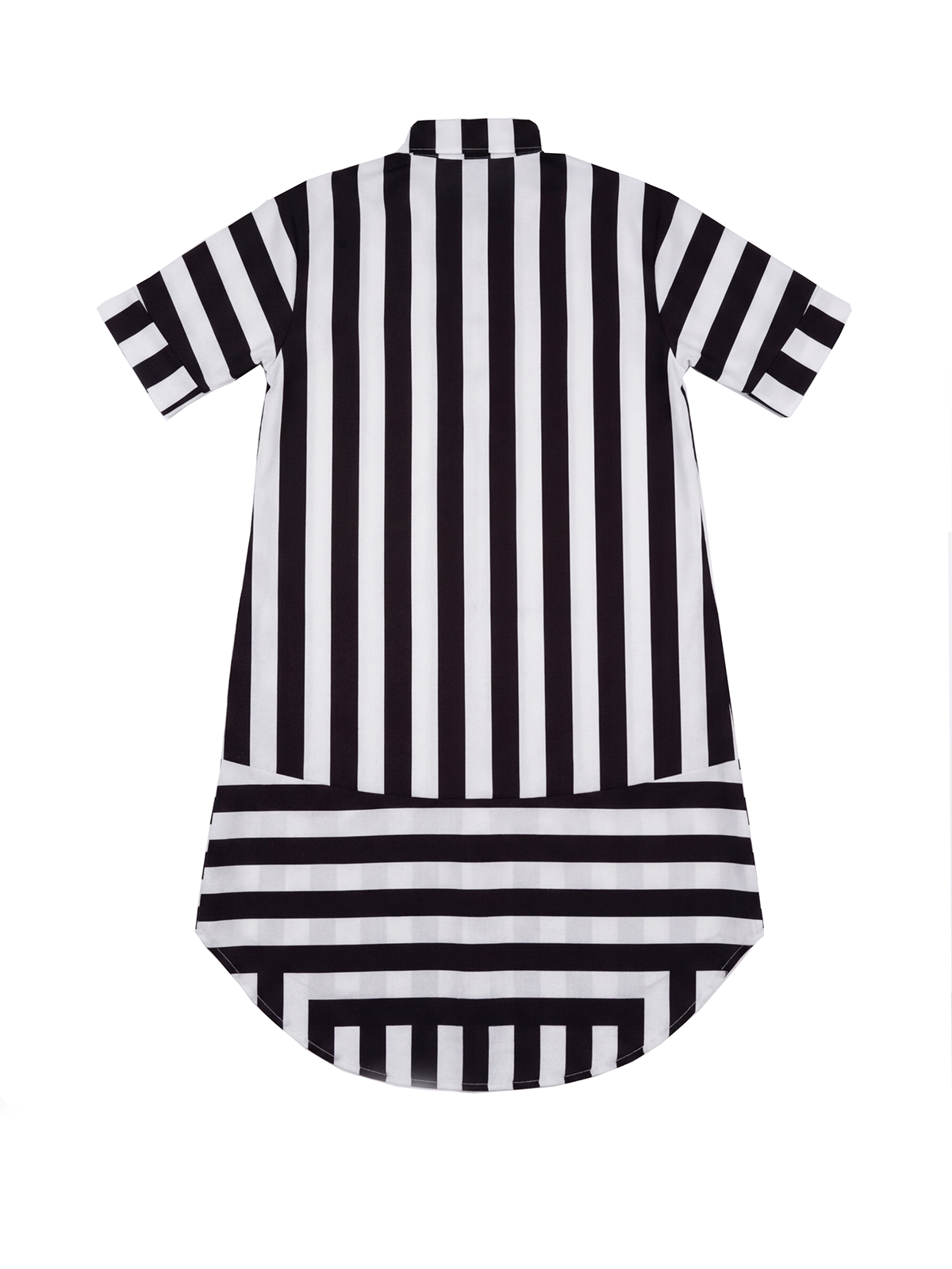 Striped Lapel Shirt Dress