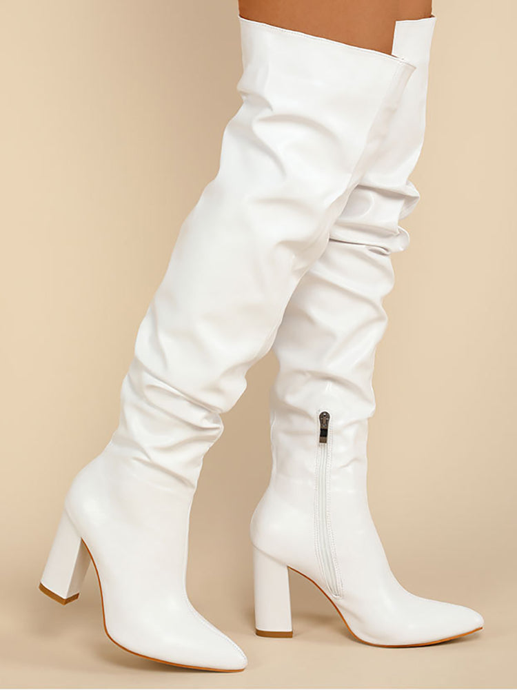 Chunky Heel Over-the-Knee Boots