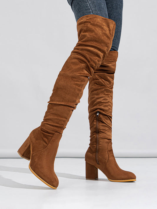 Suede Over-the-Knee Boots 750
