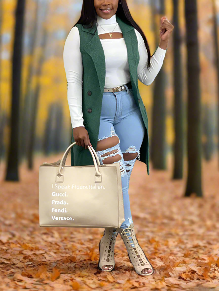 Solid Color Lapel Sleeveless Button Down Vest Jacket