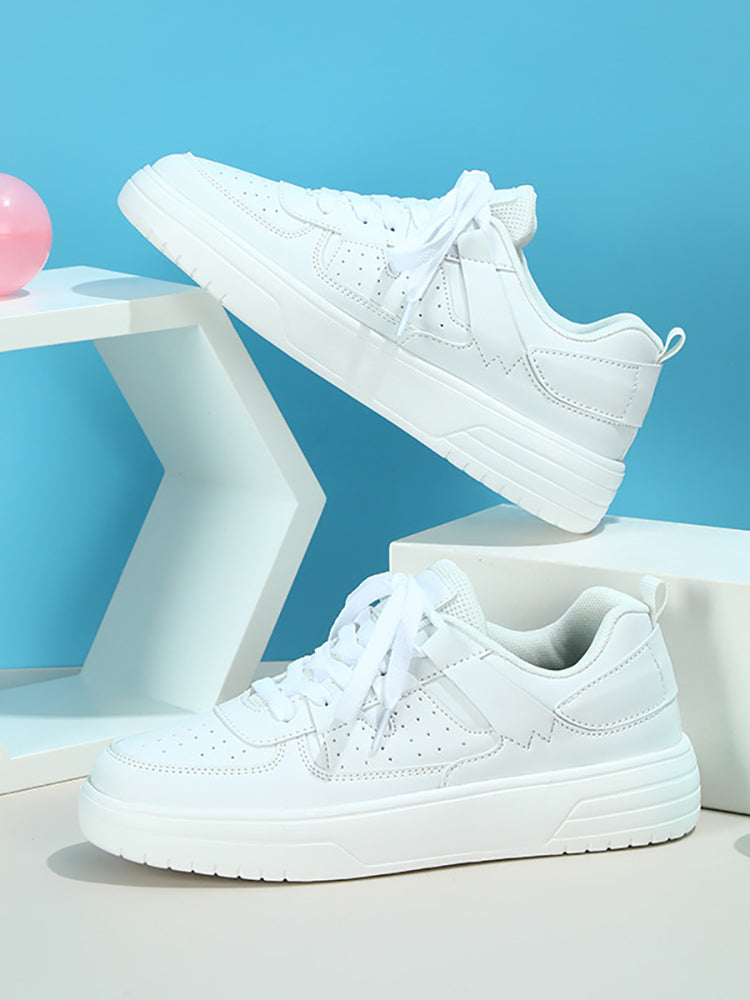 Colorblock Platform Lace-Up Sneakers