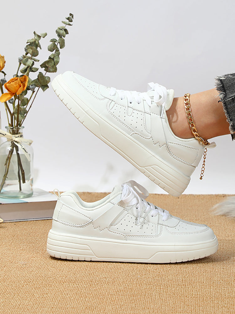 Colorblock Platform Lace-Up Sneakers