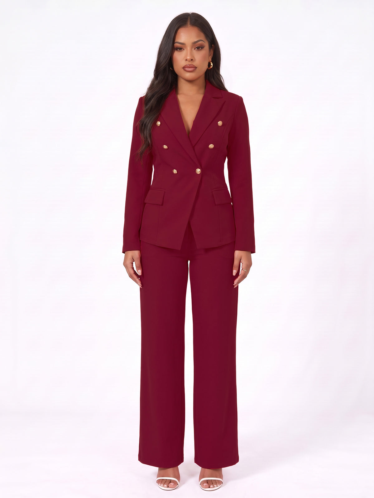 Double Breasted Lapel Blazer Pants Set