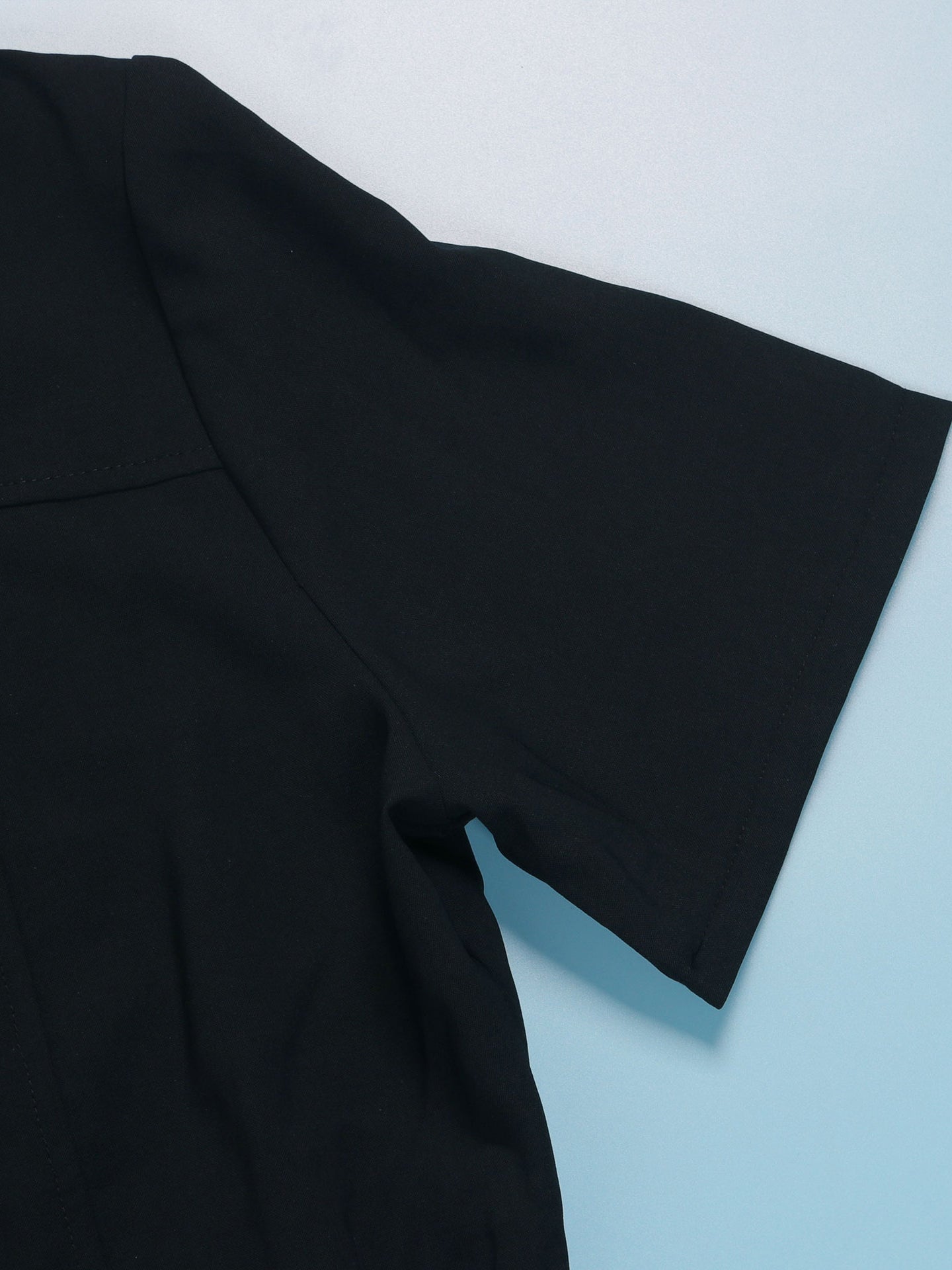 Short Sleeve Zipper Pocket Wide Leg Jumpsuit