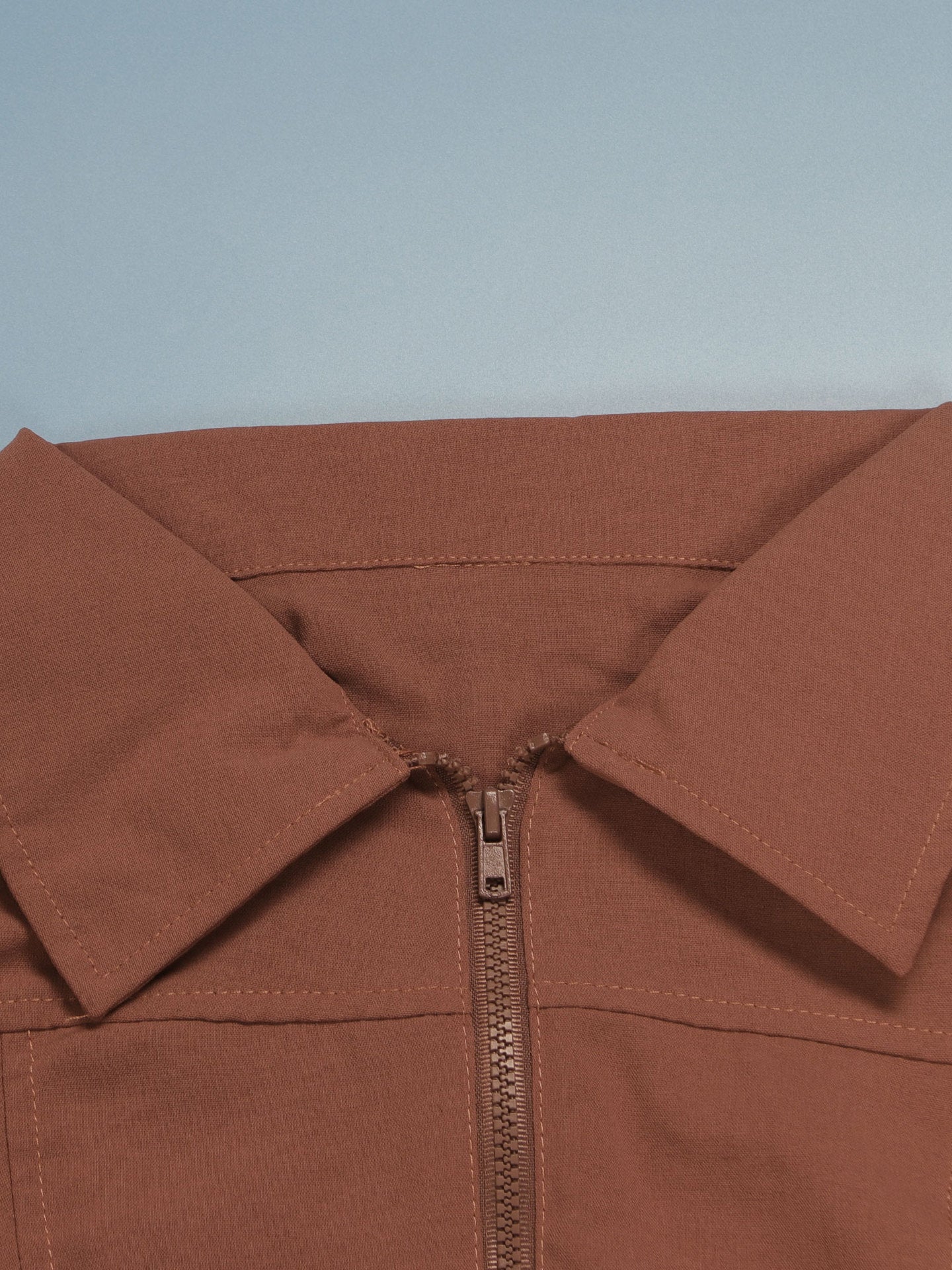 Short Sleeve Zipper Pocket Wide Leg Jumpsuit