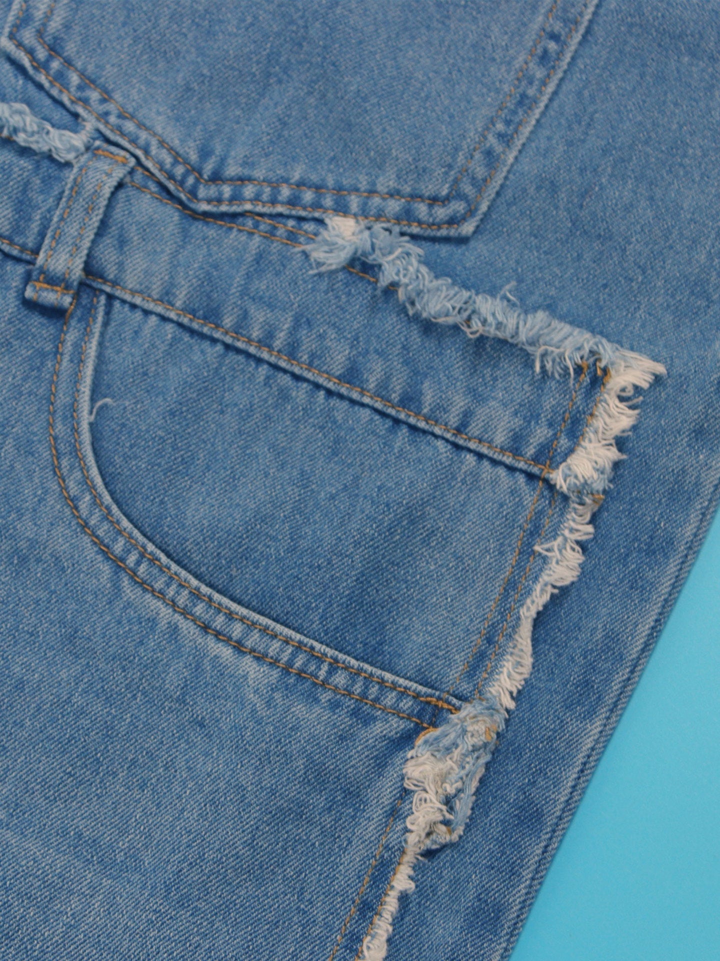 Multiple Pockets Denim Utility Jumpsuit