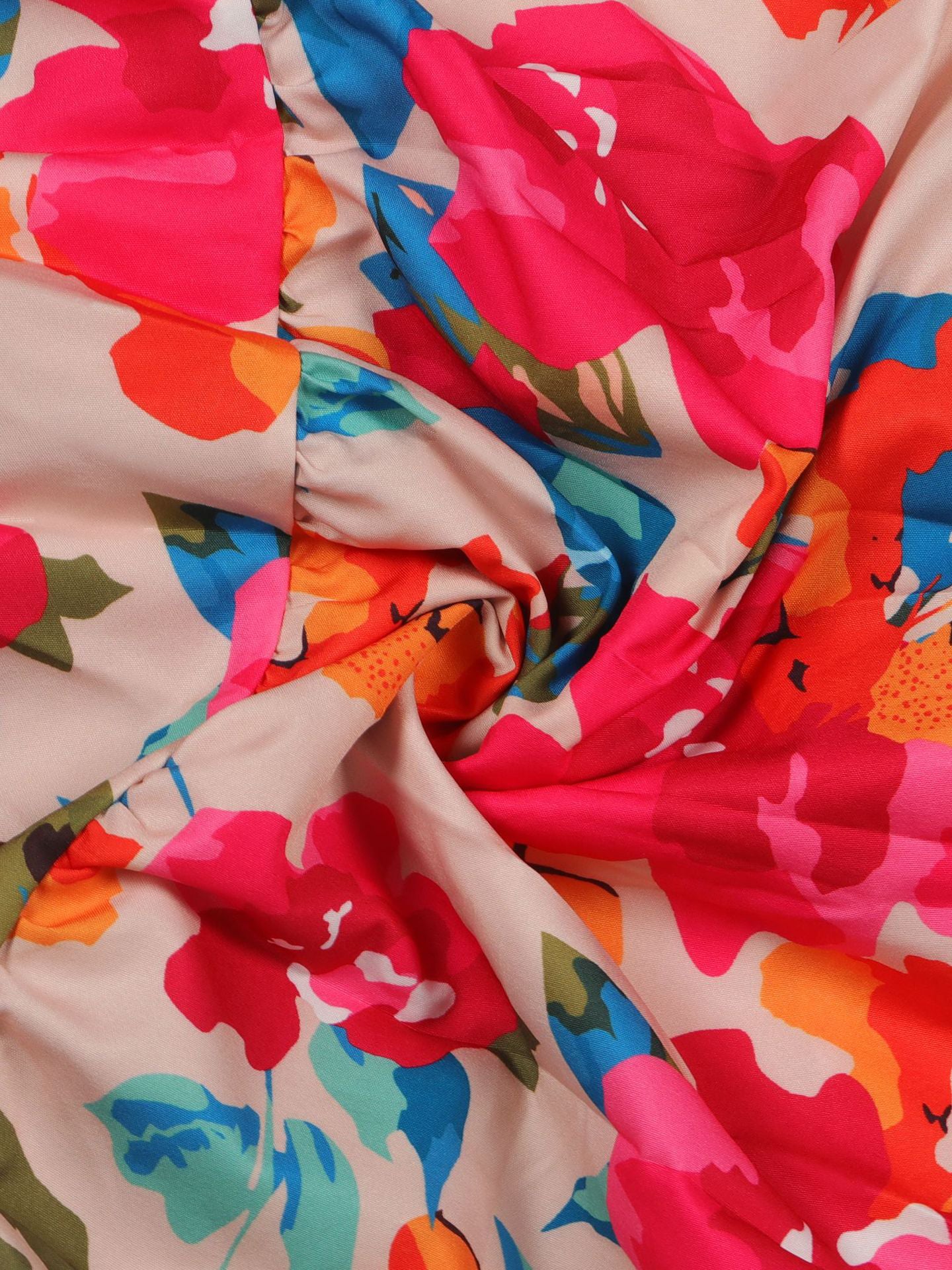 Short Sleeve Floral Print Maxi Dress