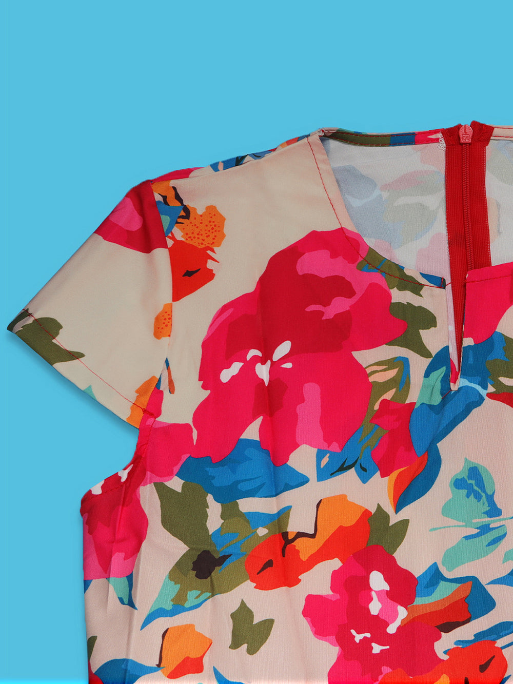 Short Sleeve Floral Print Maxi Dress