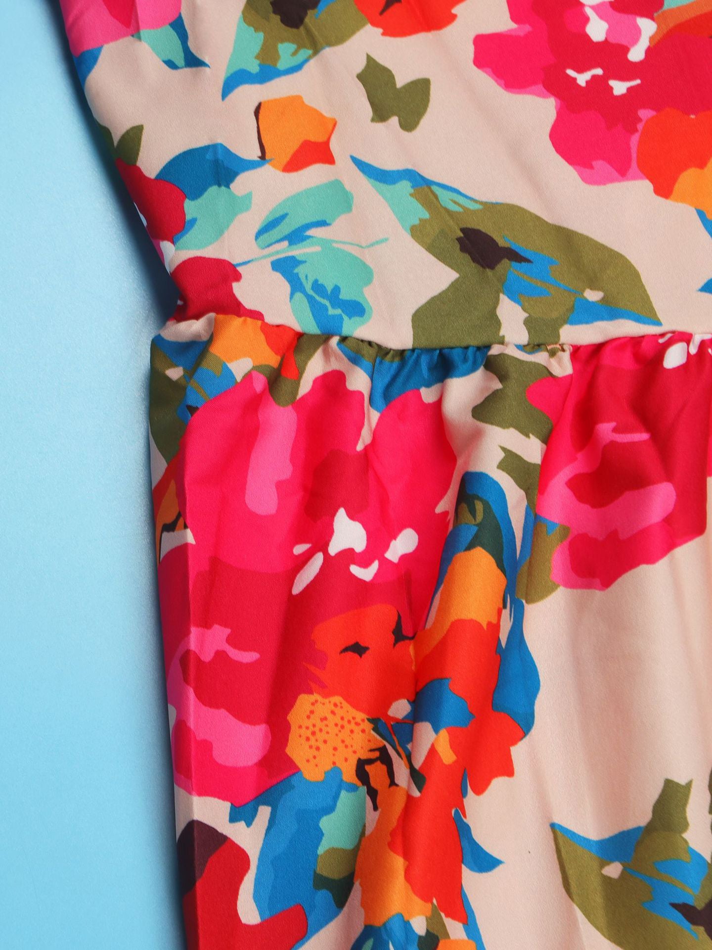 Short Sleeve Floral Print Maxi Dress