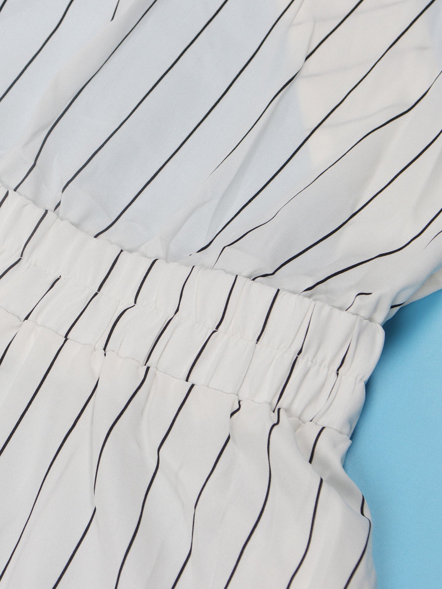 Striped Cross Strap Backless Flare Dress