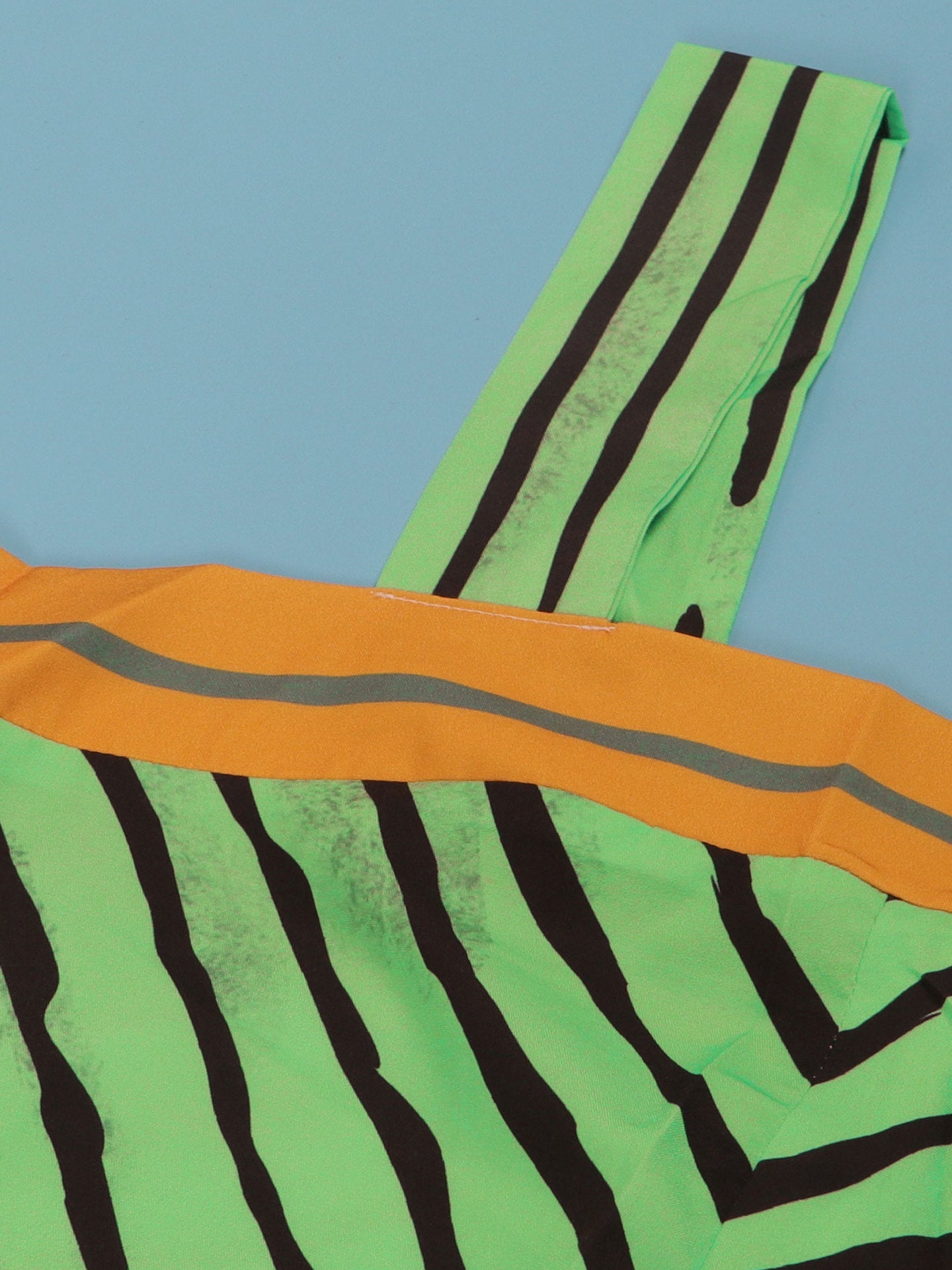 Strap Print Pockets Wide Leg Jumpsuit