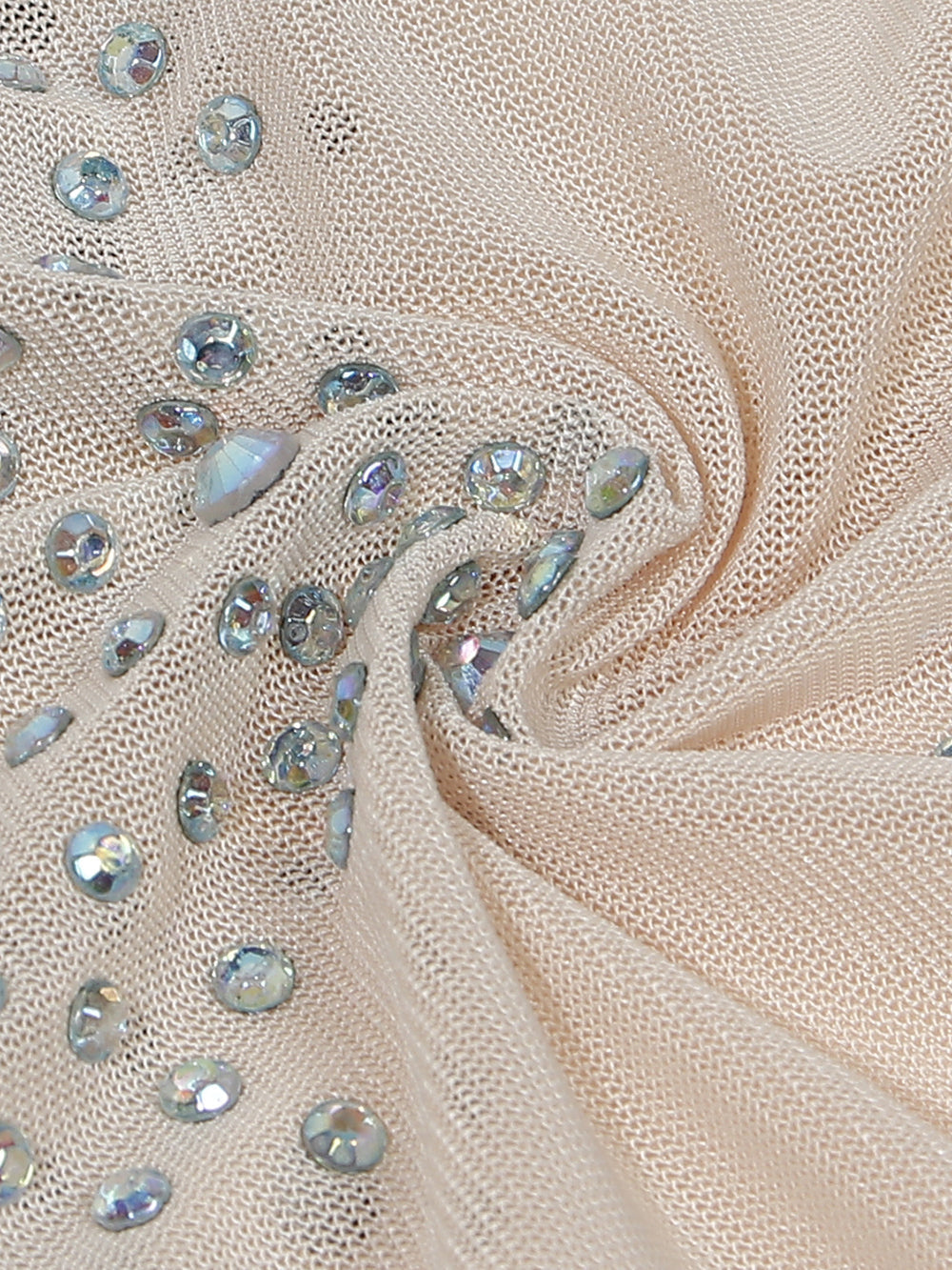 Rhinestone Mesh Patchwork Zip Up Romper